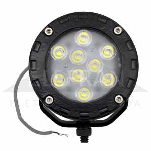 Farol auxiliar LED bivolt 9W (9 LEDs) redondo Ø 90mm IP65 lado direito/esquerdo universal