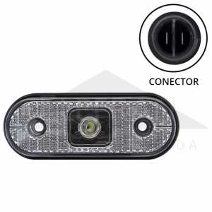 Lanterna lateral delimitadora LED 24V oval 120x46mm cristal lado direito/esquerdo com conector unipoint original Facchini universal