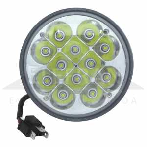 Farol auxiliar LED redondo 146 x 146 mm com 12 LEDs cor branca 9-50V DC 7000K impermeável IP68 universal