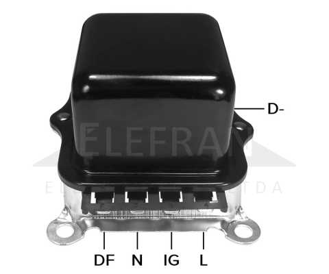 Regulador de voltagem do alternador 14V 55A Delco 10DN Chevrolet GM C10 D20 Opala - ligações