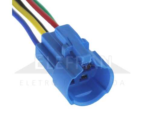 Chicote / conector / plug 5 vias para botão redondo 16mm universal