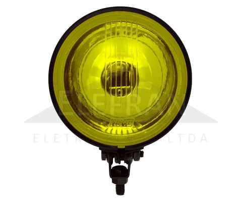 Farol auxiliar de milha (longo alcance) redondo amarelo lado direito/esquerdo com lente de vidro para lâmpada H3 universal