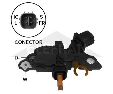 Regulador de voltagem do alternador 14V Bosch KCB1 Toyota Corolla Hilux SW4 - ligações