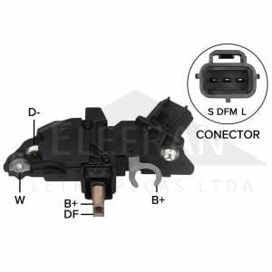Regulador de voltagem do alternador 14V Bosch GCB2 Ford Courier EcoSport Fiesta Focus Ka - ligações