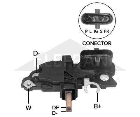 Regulador de voltagem do alternador 27.5V Bosch NCB1 / NCB2 MAN Scania Volkswagen Constellation VolksBus - ligações