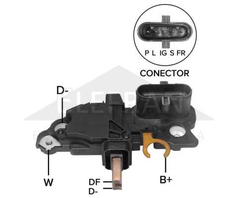 Regulador de voltagem do alternador 24V Bosch KCB1 / NCB1 / NCB2 Case Komatsu Mercedes-Benz Scania Volkswagen Constellation Worker Volvo B7 B9 B10 B12 FH - kit