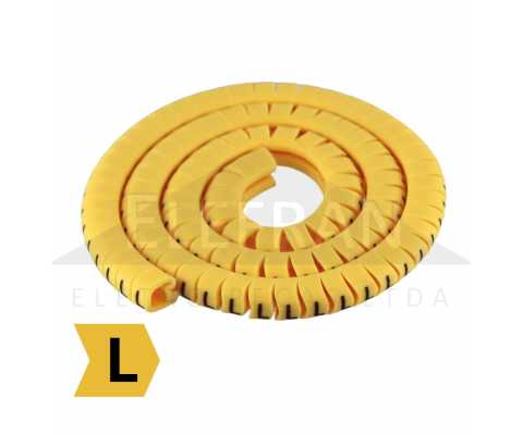 Letra L - Pacote anilha gravada identificador marcador de fios e cabos 0.75mm até 4mm