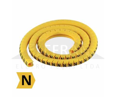 Letra N - Pacote anilha gravada identificador marcador de fios e cabos 0.75mm até 4mm