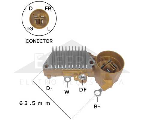 Regulador de voltagem do alternador 14V Denso Acura Honda Civic CR-X Integra - ligações