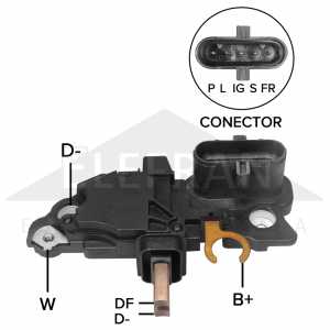 Regulador de voltagem do alternador 24V Bosch KCB1 / NCB1 / NCB2 Case Komatsu Mercedes-Benz Scania Volkswagen Constellation Worker Volvo B7 B9 B10 B12 FH - informações