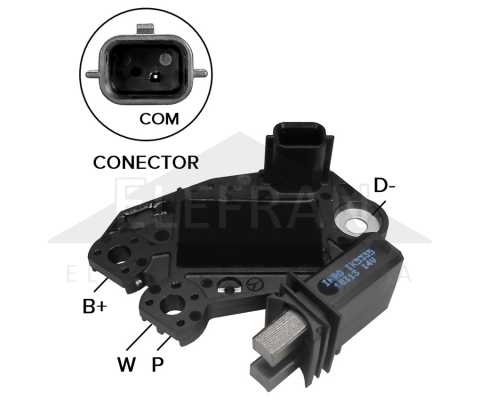 Regulador de voltagem do alternador 14V Valeo TG15C Nissan Renault Laguna Master Mégane Scénic - ligações