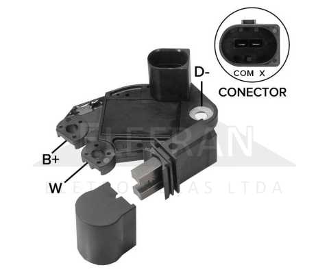 Regulador de voltagem do alternador 14V Valeo TG16C / TG17C Audi A6 A8 Q7 S6 Volkswagen Touareg - ligações