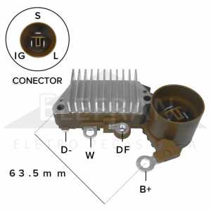 Regulador de voltagem do alternador 14V Denso - ligações