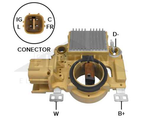 Regulador de voltagem do alternador 14V Mitsubishi Honda Civic CR-V - ligações