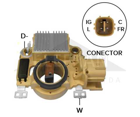 Regulador de voltagem do alternador 14V Mitsubishi Honda Civic - ligações