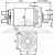 Relé de partida 24V Bosch JE Scania série K/P/R/T 114 124 144 164 340 360 400 420 480 530 580 - desenho técnico