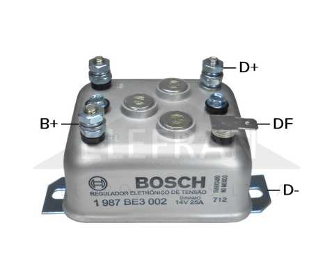 Regulador de voltagem do dínamo gerador 12V 30A Bosch EG Volkswagen Brasília Fusca Gol Karmann Ghia Kombi Saveiro - ligações