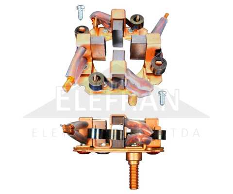 Porta-escovas 12V 10 x 25 x 23 mm para motor de partida Iskra Massey Ferguson trator - kit