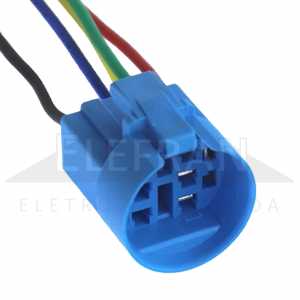 Chicote / conector / plug 5 vias para botão redondo 22mm universal