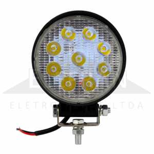 Farol auxiliar LED 9V até 48V 27W (9 LEDs) redondo Ø 112mm IP68 lado direito/esquerdo universal