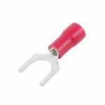 Terminal garfo (forquilha) furo 6mm - M6 pré-isolado para crimpagem