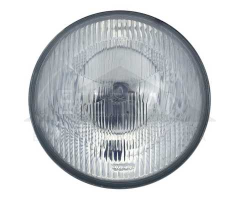 Farol principal lado esquerdo/direito com lente de vidro para lâmpada H4 universal (substitui Sealed Beam)