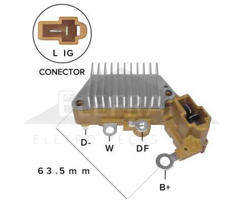 Regulador de voltagem do alternador 14V Denso Daihatsu Charade Fiat Uno Toyota empilhadeira - ligações