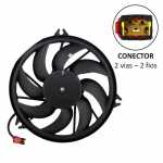 Eletroventilador/ventoinha do radiador 12V 8 pás diâmetro 394mm 250W aspirante Peugeot 206 Hatch SW 207 (com ar-condicionado)