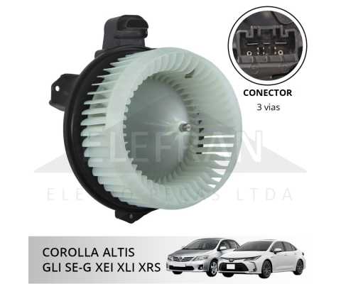Eletroventilador interno caixa de ar condicionado 12V Denso Toyota Corolla Altis GLi SEG XEI XLI XRS
