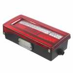 Lanterna traseira multifunção (freio / pisca / posição / ré) LED 24V lado esquerdo (motorista) com luz de placa Volkswagen VW  Constellation 2022 até 2024 E-Delivery Meteor 2022 até 2024