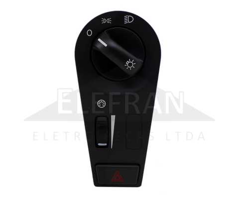 Botão/Interruptor (chave de luz) de farol baixo / luz de posição / pisca alerta / emergência / advertência com reostato 10 terminais Volvo caminhões FH12 FH16 FM9 FM12
