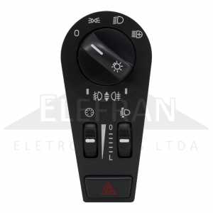 Botão/Interruptor (chave de luz) de farol baixo / neblina / luz de posição / pisca alerta / emergência / advertência com reostato / regulagem de altura do farol 14 terminais Volvo caminhões FH12 FH400 FM400 FM500
