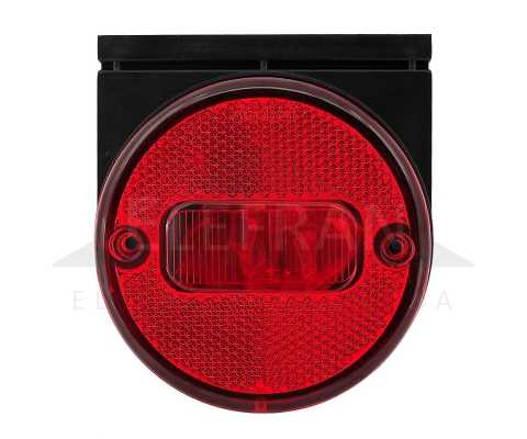 Lanterna de posição vermelha redonda com suporte e retrorrefletor lado esquerdo/direito Guerra carrocerias