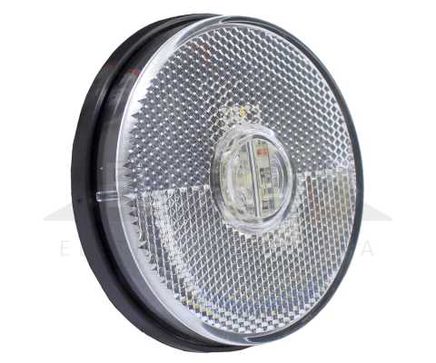 Lanterna de posição cristal redonda LED bivolt com retrorrefletor lado esquerdo/direito Ø 88 mm Universal