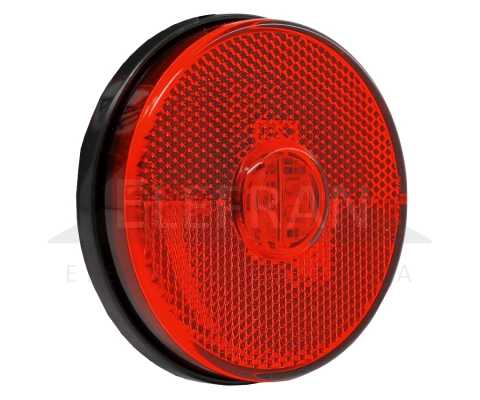 Lanterna de posição vermelha redonda LED bivolt com retrorrefletor lado esquerdo/direito Ø 88 mm Universal