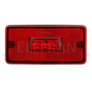 Lanterna de posição vermelha LED bivolt retangular com retrorrefletor lado direito/esquerdo universal