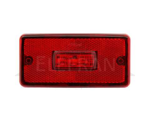 Lanterna de posição vermelha LED bivolt retangular com retrorrefletor lado direito/esquerdo universal