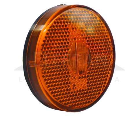 Lanterna de posição redonda LED bivolt com retrorrefletor bivolt lado esquerdo/direito Ø 65mm universal