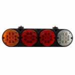 Conjunto de lanterna traseira tricolor (âmbar / cristal / vermelha) LED 24V lado esquerdo universal