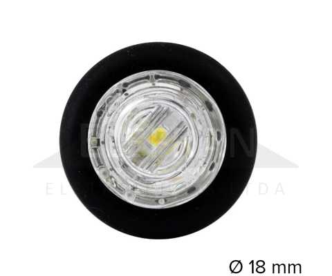 Lanterna de posição cristal redonda Dot Light LED bivolt Ø 18 mm lado direito/esquerdo universal