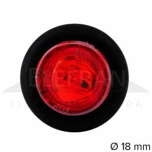 Lanterna de posição vermelha redonda Dot Light LED bivolt Ø 18 mm lado direito/esquerdo universal