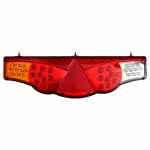 Lanterna traseira tricolor LED bivolt com triângulo retrorrefletor lado esquerdo universal