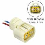 Chicote / conector 2 vias com 2 terminais para farol auxiliar neblina Citroën Peugeot